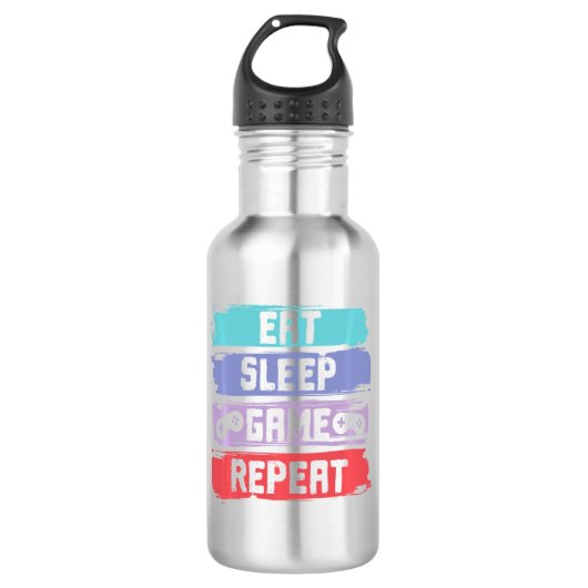 Eat Sleep Game Repeat Controller Waterfles (Voorkant)