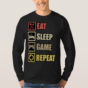 Eat Sleep Game Repeat Gaming Controller Pc T-shirt