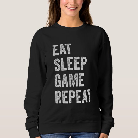 Eat Sleep Game Repeat  Video Games Gaming Men Boys Trui (Voorkant)