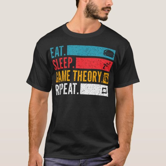 Eat Sleep Game Theory Repeat For Poker Night Strat T-shirt (Voorkant)