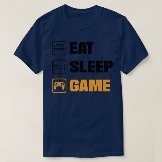Eat Sleep Game Video Game Player Console Pc T-shirt (Design voorkant)