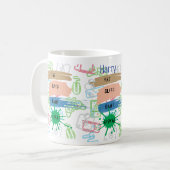 EAT-SLEEP-GAME VOOR games HERHAAL - pas tekst aan Koffiemok (Voorkant links)