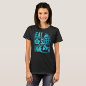 Eat Sleep Gaming Herhaal Gaming Video Game Player  T-shirt (Voorkant volledig)