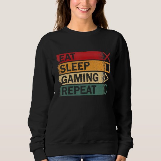Eat Sleep Gaming Herhaal Videogames Boy Pla Trui (Voorkant)