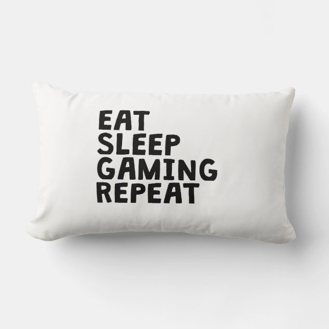 Eat Sleep Gaming herhalen Kussen (Voorkant)