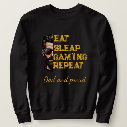 Eat Sleep Gaming Repeat Cool Gamer Art T-Shirt (Design voorkant)