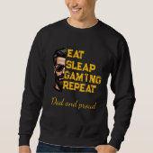 Eat Sleep Gaming Repeat Cool Gamer Art T-Shirt (Voorkant)