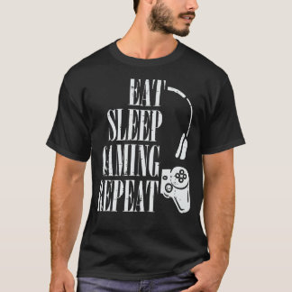 Eat Sleep Gaming Repeat Funny Gamer Boys Kinder To T-shirt