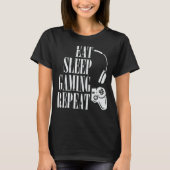 Eat Sleep Gaming Repeat Funny Gamer Boys Kinder To T-shirt (Voorkant)