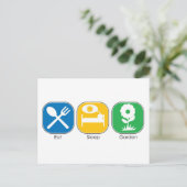 Eat Sleep Garden Briefkaart (Staand voorkant)