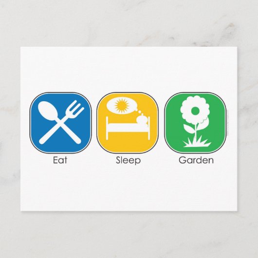 Eat Sleep Garden Briefkaart (Voorkant)