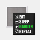 Eat Sleep Garden Herhalen Magneet (Voorkant / Achterkant)