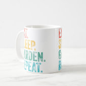 Eat Sleep Garden Repeat Gardening Gardeners Funny  Koffiemok (Voorkant links)