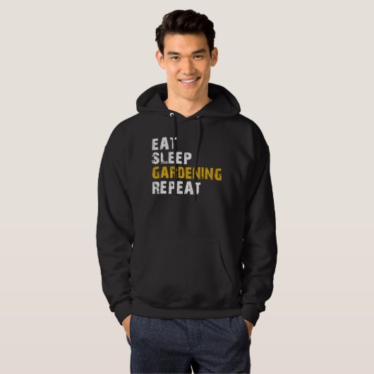 eat sleep gardening repeat hoodie (Voorkant volledig)