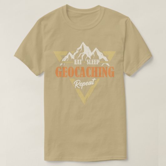 Eat Sleep Geocaching Herhaling T-shirt (Design voorkant)