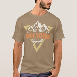 Eat Sleep Geocaching Herhaling T-shirt