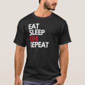 Eat Sleep GM Herhaal NFT Crypto Slang Good Morning T-shirt (Voorkant)
