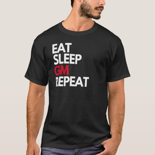 Eat Sleep GM Herhaal NFT Crypto Slang Good Morning T-shirt (Voorkant)