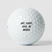 'Eat, sleep, golf, be merry' Fun Stocking Stuffers Golfballen (Voorkant)