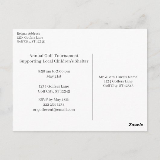 Eat Sleep Golf Briefkaart (Achterkant)