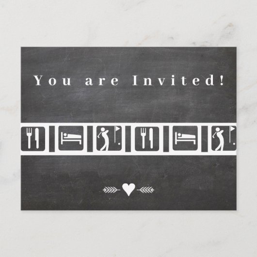 Eat Sleep Golf Briefkaart (Voorkant)