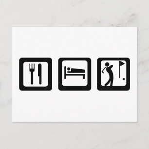Eat Sleep Golf Briefkaart