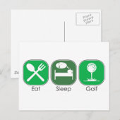 Eat Sleep Golf Briefkaart (Voorkant / Achterkant)