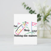 Eat Sleep Golf Briefkaart (Staand voorkant)
