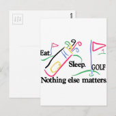 Eat Sleep Golf Briefkaart (Voorkant / Achterkant)