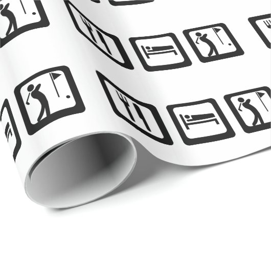 Eat Sleep Golf Cadeaupapier (Rol Hoek)