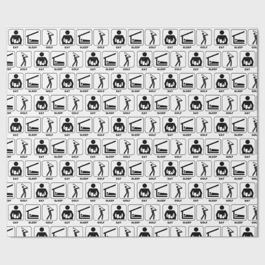 Eat Sleep Golf Cadeaupapier (Vlak)