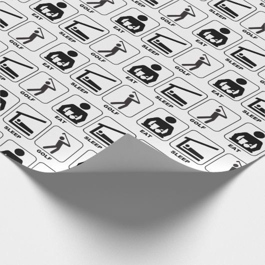 Eat Sleep Golf Cadeaupapier (Hoek)