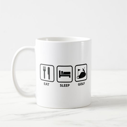 Eat Sleep Golf Coffee Mok (Links)