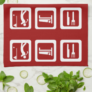 Eat Sleep Golf - Elke kleur Theedoek