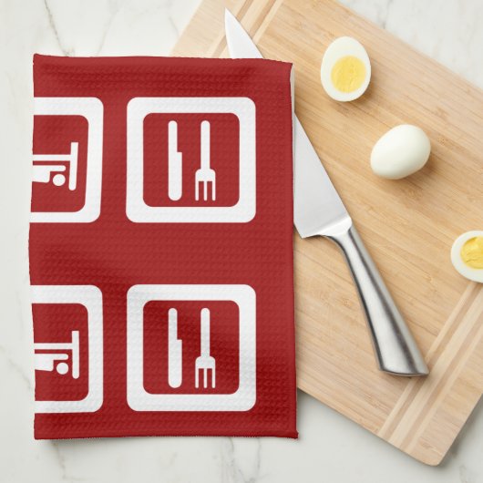 Eat Sleep Golf - Elke kleur Theedoek (Quarter Fold)