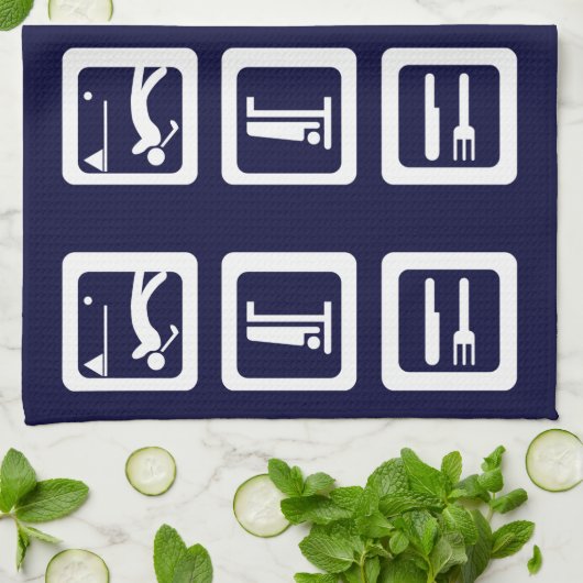 Eat Sleep Golf - Elke kleur Theedoek (Gevouwen)