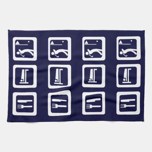 Eat Sleep Golf - Elke kleur Theedoek (Horizontaal)