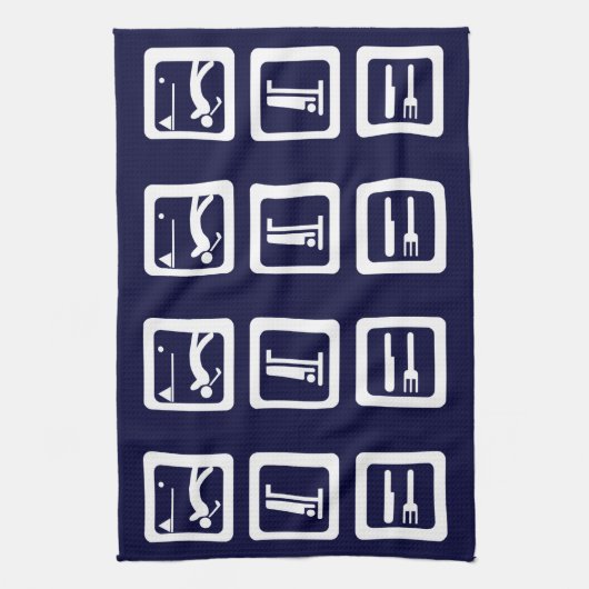 Eat Sleep Golf - Elke kleur Theedoek (Verticaal)