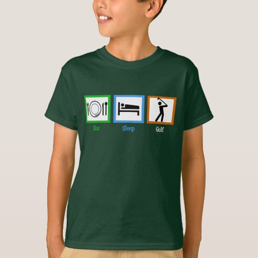 Eat Sleep Golf Funny Kinder Golfer T-shirt (Voorkant)