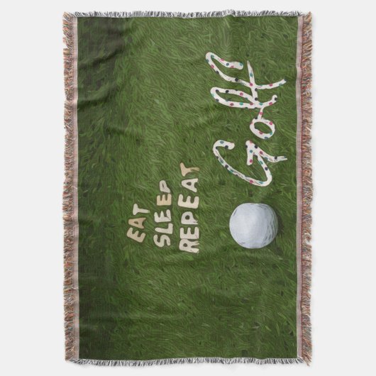 Eat Sleep Golf Gooi deken (Voorkant Verticaal)