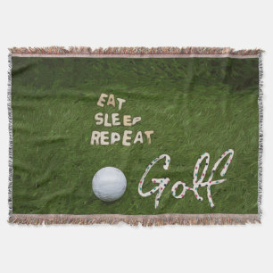 Eat Sleep Golf Gooi deken