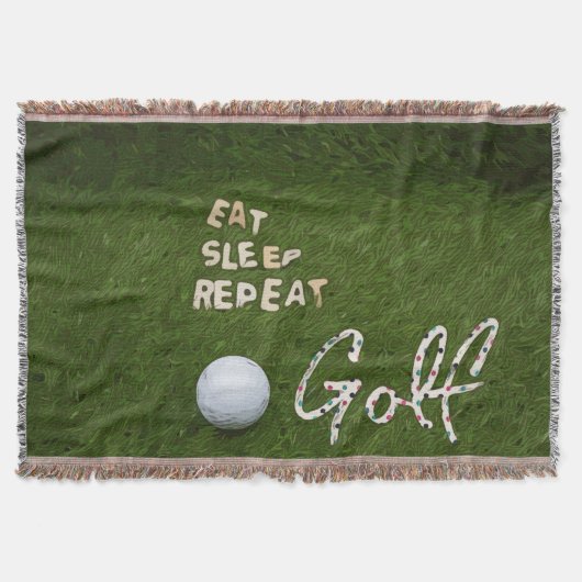 Eat Sleep Golf Gooi deken (Voorkant)