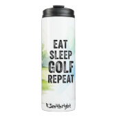 Eat Sleep Golf Grafisch herhalen Thermosbeker (Voorkant)