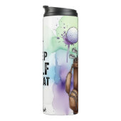 Eat Sleep Golf Grafisch herhalen Thermosbeker (Geroteerd rechts)