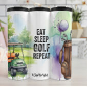 Eat Sleep Golf Grafisch herhalen Thermosbeker