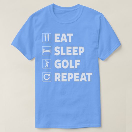 Eat Sleep Golf Herhaal 55 T-shirt (Design voorkant)