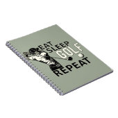 Eat Sleep Golf Herhaal Funny Gift voor Golfers Notitieboek (Rechterzijde)