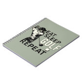 Eat Sleep Golf Herhaal Funny Gift voor Golfers Notitieboek (Linkerzijde)