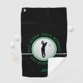 Eat Sleep Golf Herhaal Funny Golfer Black Green Golfhanddoek (Insitu)