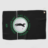 Eat Sleep Golf Herhaal Funny Golfer Black Green Golfhanddoek (Horizontaal)